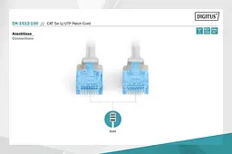 Патч-корд Assmann CAT 5e U-UTP, PVC AWG 26/7, довжина 10 м DK-1512-100 Gray - мініатюра 2