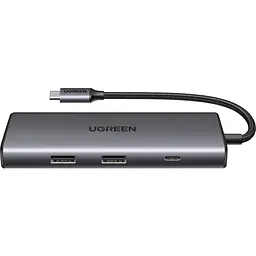 Док-станція USB3.1 Type-C --> HDMI 4K30Hz/USB 3.0x2/Type-C/SD/TF/ PD 100W CM498 7 in 1 Ugreen - мініатюра 2