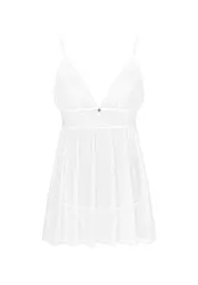 Эротический беби долл и стринги, XS/S (белый) Obsessive Heavenlly babydoll thong - миниатюра 5