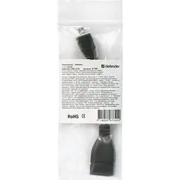 Дата кабель OTG USB 2.0 AF to Micro 5P 0.08m Defender (87300) - мініатюра 2