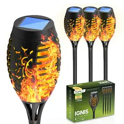 Сонячна лампа факел Lumiled Ignis з ефектом полум’я, набір 4 шт.