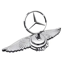 Емблема приціл Mercedes-Benz орлині крила метал Хром 215х70х72 мм на скотчі (Завод)