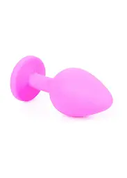 Анальна пробка - Jewellery Silicone Pink Plug M Light Blue - мініатюра 4