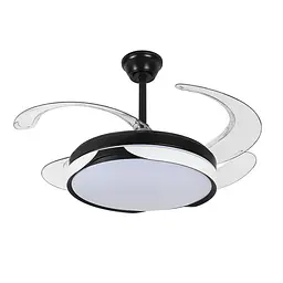 Люстра вентилятор стельова LED Levistella 7943060 (48) BK+WH, 80W, диммируемая, чорний+білий, сучасний стиль