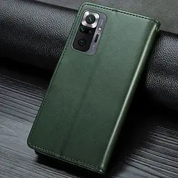 Шкіряний чохол-книжка GETMAN Gallant (PU) для Xiaomi Redmi Note 10 Pro / 10 Pro Max Зелений - мініатюра 5