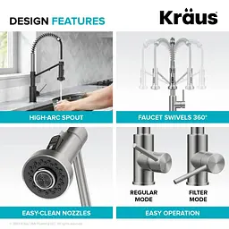 Змішувач для кухні на дві води Kraus Bolden KFF-1610BB, Бронза - мініатюра 3