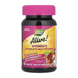 Мультивітаміни для жінок Alive!® Women's Complete Multivitamin - 50 tabs - мініатюра 3