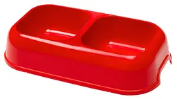 Миска для собак Ferplast Party 18 подвійна пластикова червона 31.5x18х6.6 см 2x600 мл 71118099