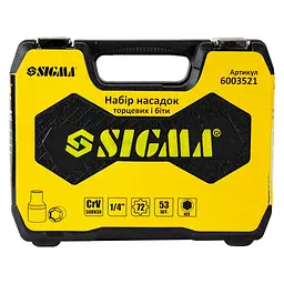 Набір торцевих насадок і біт Sigma CrV 1/4" 53 шт. (6003521) - мініатюра 5