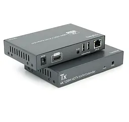 Подовжувач HDMI сигналу через UTP-кабель VEGGIEG VHD011 Extender KVM 4K, HDMI1.4/HDCP2.0, USB, Audio, 120m - мініатюра 2