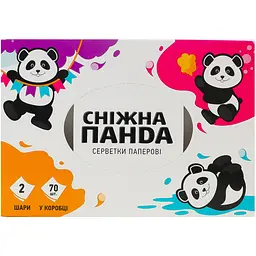 Серветки косметичні Сніжна Панда, двошарові, 70 шт. - мініатюра 3