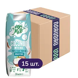 Упаковка кокосового напою Vega Milk з рисом ультрапастеризований 3.75 л (250 мл х 15 шт.)