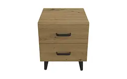 Тумба Віва 2 на конусних ніжках Ferrum-decor 41x35x40 Чорний метал ДСП Дуб Артізан 16 мм (FRD-106816) - мініатюра 2