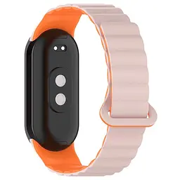 Ремінець Dual-color Magnetic для Xiaomi Mi Band 9/8/10 Light Pink / Orange - мініатюра 2