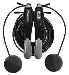 Скакалка з лічильником EasyFit TwinRope швидкісна 2,8 м чорна-сіра (EF-1909-GY)