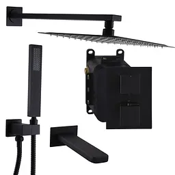 Душова система прихованого монтажу Topaz Odiss To 08117-L03-BLTermostat Smart box, Чорний матовий - мініатюра 2