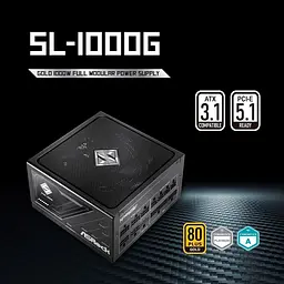 Блок живлення ASRock SL-1000G 1000W ATX 3.1 80+ Gold (SL-1000G) - мініатюра 15
