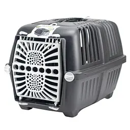 Переноска для тварин MPS Eco Pratiko 1 чорна, перероблений пластик, до 10 кг, 48×31,5×33 см