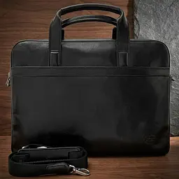 Чоловічий портфель з натуральної шкіри Tony Perotti Italico 6031G-38 (90422) Чорний - мініатюра 5