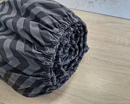 Простирадло на резинці LARA бязь Ромб dp11296 Black 160х200х25 - мініатюра 5