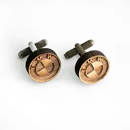 Дерев'яні запонки круглі Bmw Handmade acs0005946 - мініатюра 3