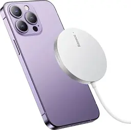 Бездротовий зарядний пристрій Baseus Simple Xiaomini3 Magnetic Wireless Charger 15W CCJJ040012 Silver - мініатюра 4