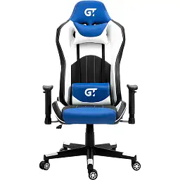 Геймерське крісло GT Racer чорне з синім та білим (X-5813 Black/Blue/White)