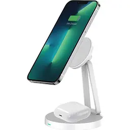 Бездротовий зарядний пристрій WiWU 2in1 Magnetic Wireless Charger M13 White [91676] - мініатюра 5