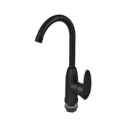 Змішувач для кухні Plamix Cezar-011-B Set Matte з підведенням black PM0668, Чорний матовий - мініатюра 4