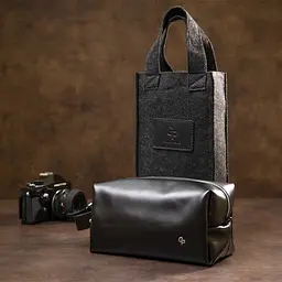 Чоловіча шкіряна косметичка GRANDE PELLE 21х11х9 см acs0018591 - мініатюра 8