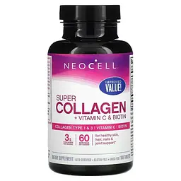 Коллаген Super Collagen + Vitamin C&Biotin 180 Tablets Neocell vit0005688