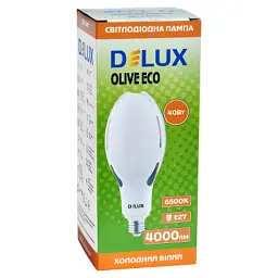 Лампочка Delux OLIVE ECO 40Вт E27 6500K 230В (90023325) - мініатюра 2