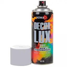 Акрилова високотемпературна фарба Nowax 370° Спрей 450 мл Біла (white/ral9010) - мініатюра 2
