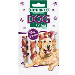 Ласощі для собак TatraPet Dog жиловані кручені паличкі з качкою 50 г