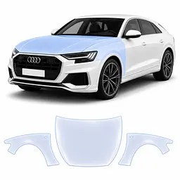 Антигравійна захисна бронеплівка за лекалами для Audi Q8 4M 2018-2023 - капот і передні крила