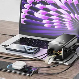 Зовнішній акумулятор Hoco DB58B Plentiful 50000mAh 22.5W Black [161897] - мініатюра 6