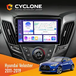 Штатна магнітола Hyundai Veloster 2011-2019 Cyclone C9-011 4x64, DSP Cyclone (НФ-00007032)