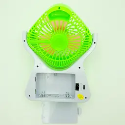 Вентилятор акумуляторний із сонячною батареєю та LED підсвічуванням з USB UKC JA-1991 зелений - мініатюра 4