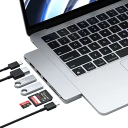 Адаптер Satechi USB-C Pro Hub Slim Silver (ST-HUCPHSS) - мініатюра 6