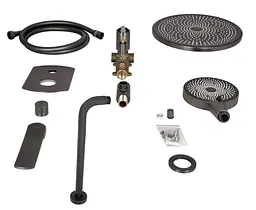 Душова система універсальна Qtap Slavonice Gunmetal Black PVD прихованого монтажу QTSLA113GMB45899 - мініатюра 9