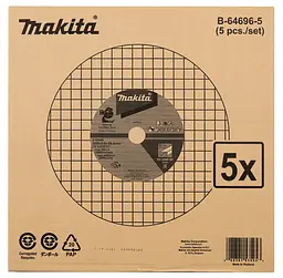 Набір дисків відрізних по металу 355 х 2.5 х 25.4 мм A36P-BF Makita B-64696-5 (5 шт) - мініатюра 3