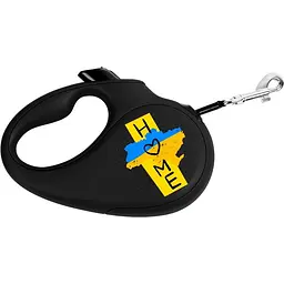 Повідець-рулетка для собак Waudog R-leash Дім, світловідбиваючий, XS, до 12 кг, 3 м, чорний
