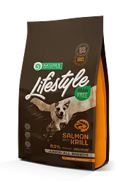 Сухий беззерновий корм з лососем та крилем для цуценят Nature's Protection Lifestyle Grain Free Salmon, 1.5 кг