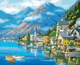 Алмазна мозаїка Город у моря 30×40 см 60792