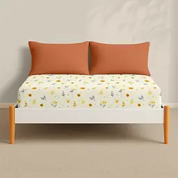 Простирадло Cosas на резинці фланель 100х200 honey bloom, жовтий (Flannel_HoneyBloom_100x200x20) - мініатюра 3