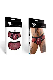 Шорти на блискавці Regnes Fetish Planet XXL (чорний з червоним) - мініатюра 15