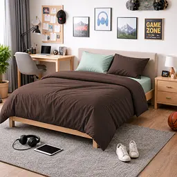 Дитяча постільна білизна MIRSON TEENAGER фланель Menthol/Brown 200х220см (2200012804247)