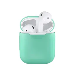 Чохол на бездротові навушники Airpods 1/2 М'ятний силіконовий чохол для аїрс чохол для навушників - мініатюра 4