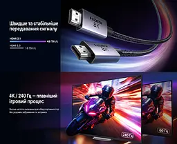Кабель HDMI UGREEN HD171 2.1 8K 60 Гц 1 м чорний (25908) - мініатюра 10
