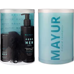Чоловічий набір Mayur Aqua for men натуральний: шампунь, дезодорант, мочалка
